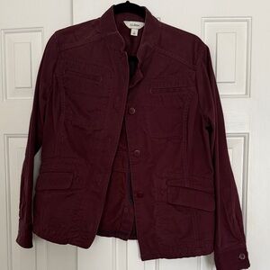 L.L. Bean Women's Burgundy Military Jacket